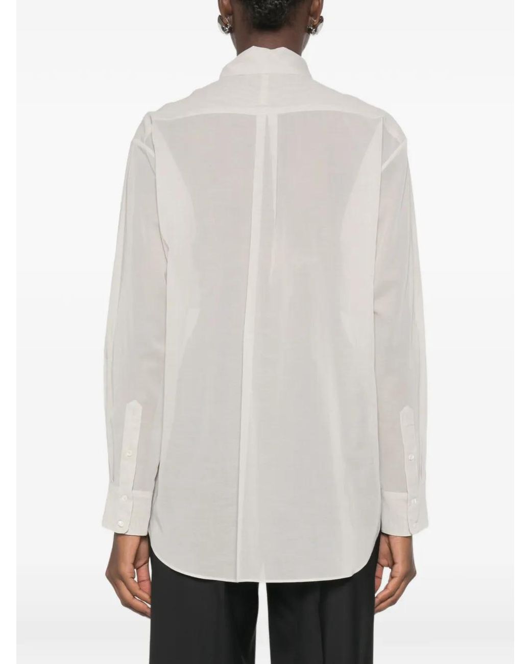 Indress White Blouse Matthias À Col Lavalière