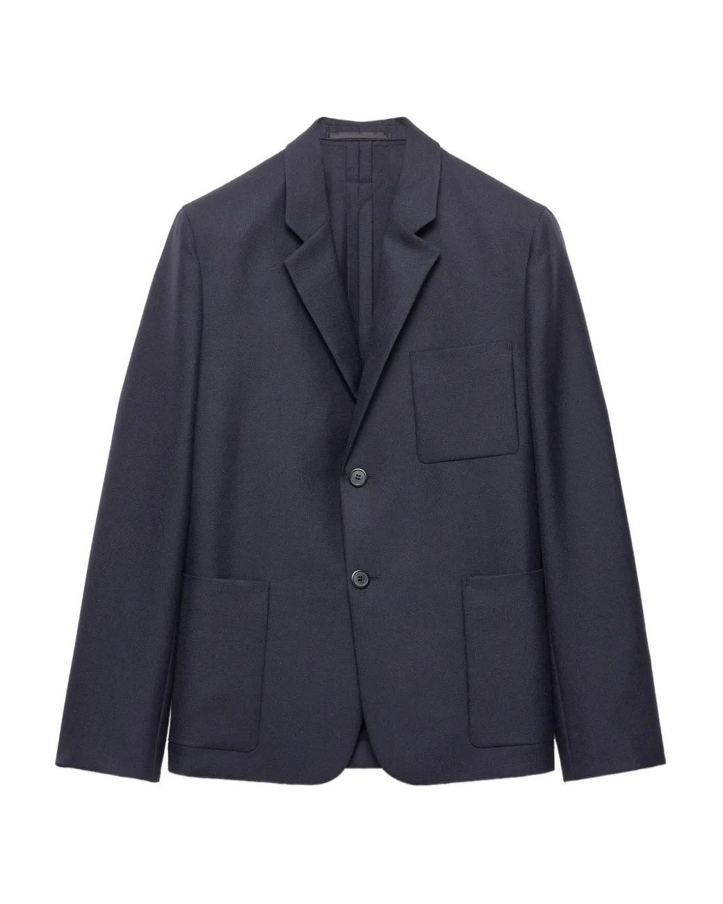Prada Blue Wool Classic Fit Sport Coat for men