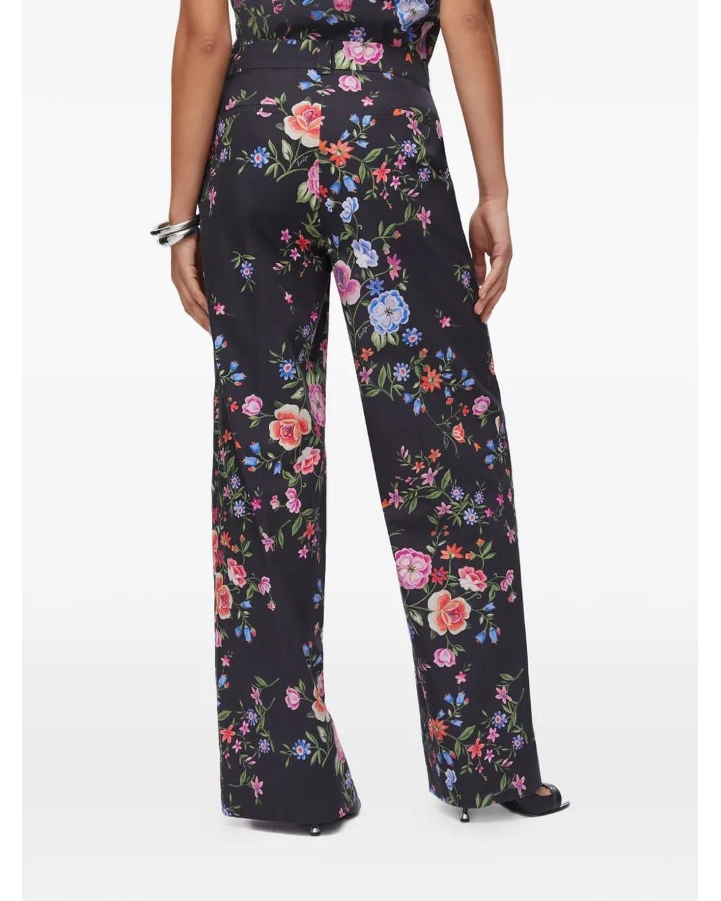 Liu Jo White Pantalon Droit À Fleurs
