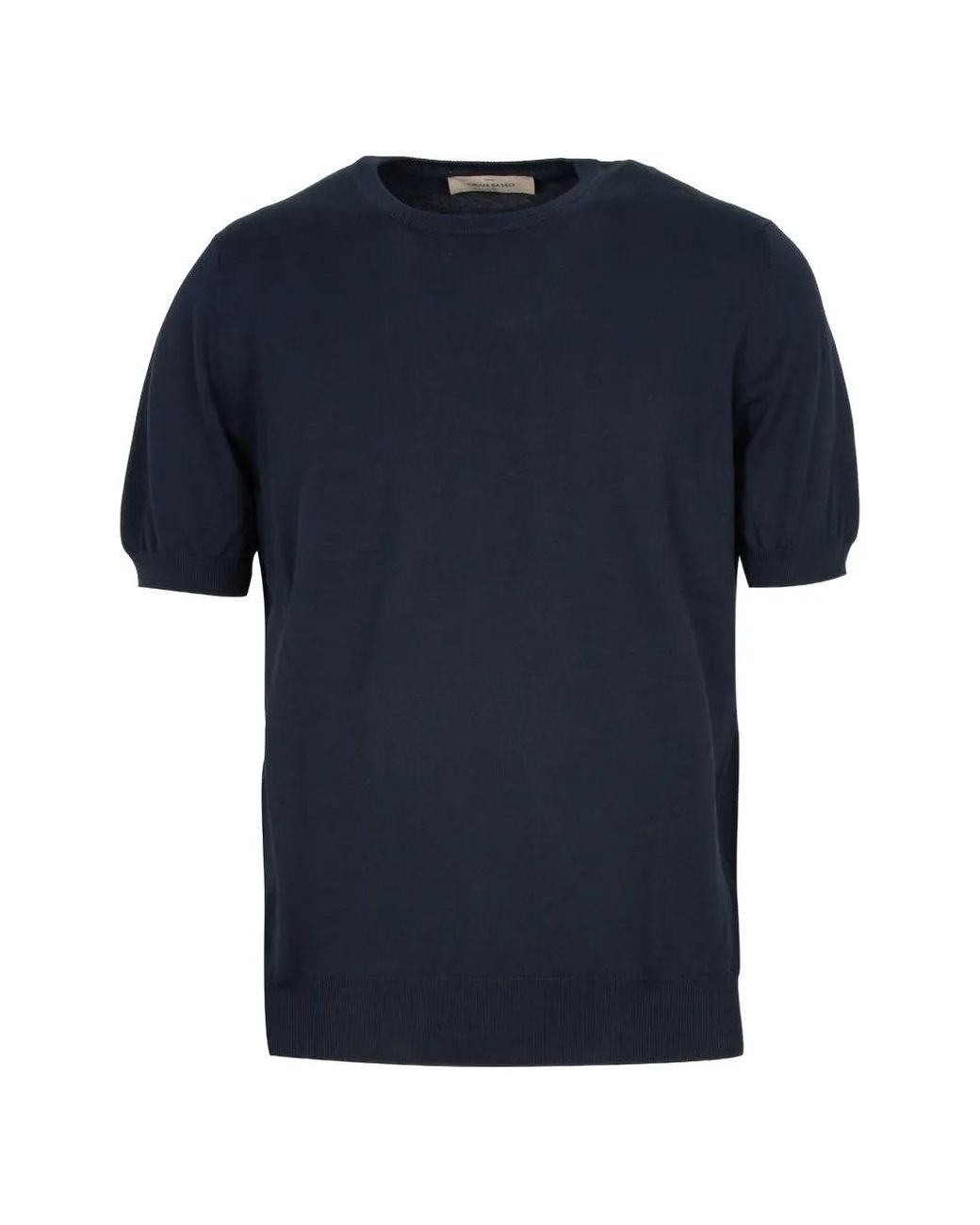 Gran Sasso Blue Short-Sleeve Cotton Sweater for men