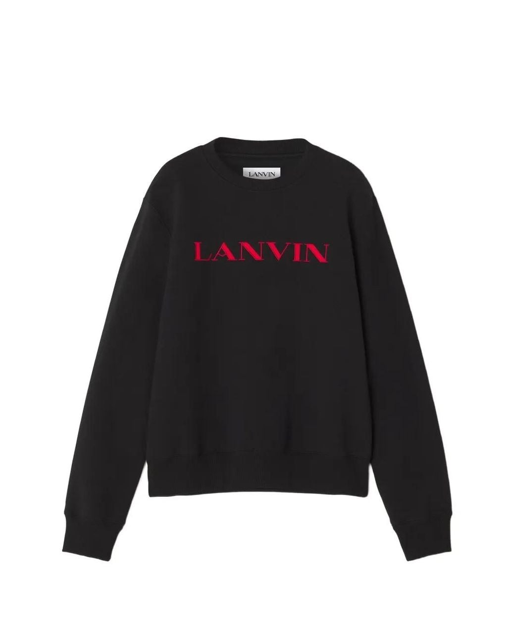 Lanvin Black Embroidered Cotton Sweatshirt for men
