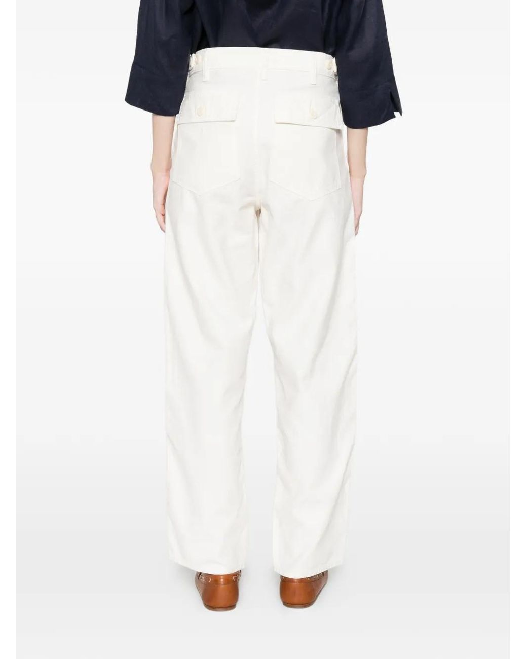 Polo Ralph Lauren White Straight-Leg Trousers
