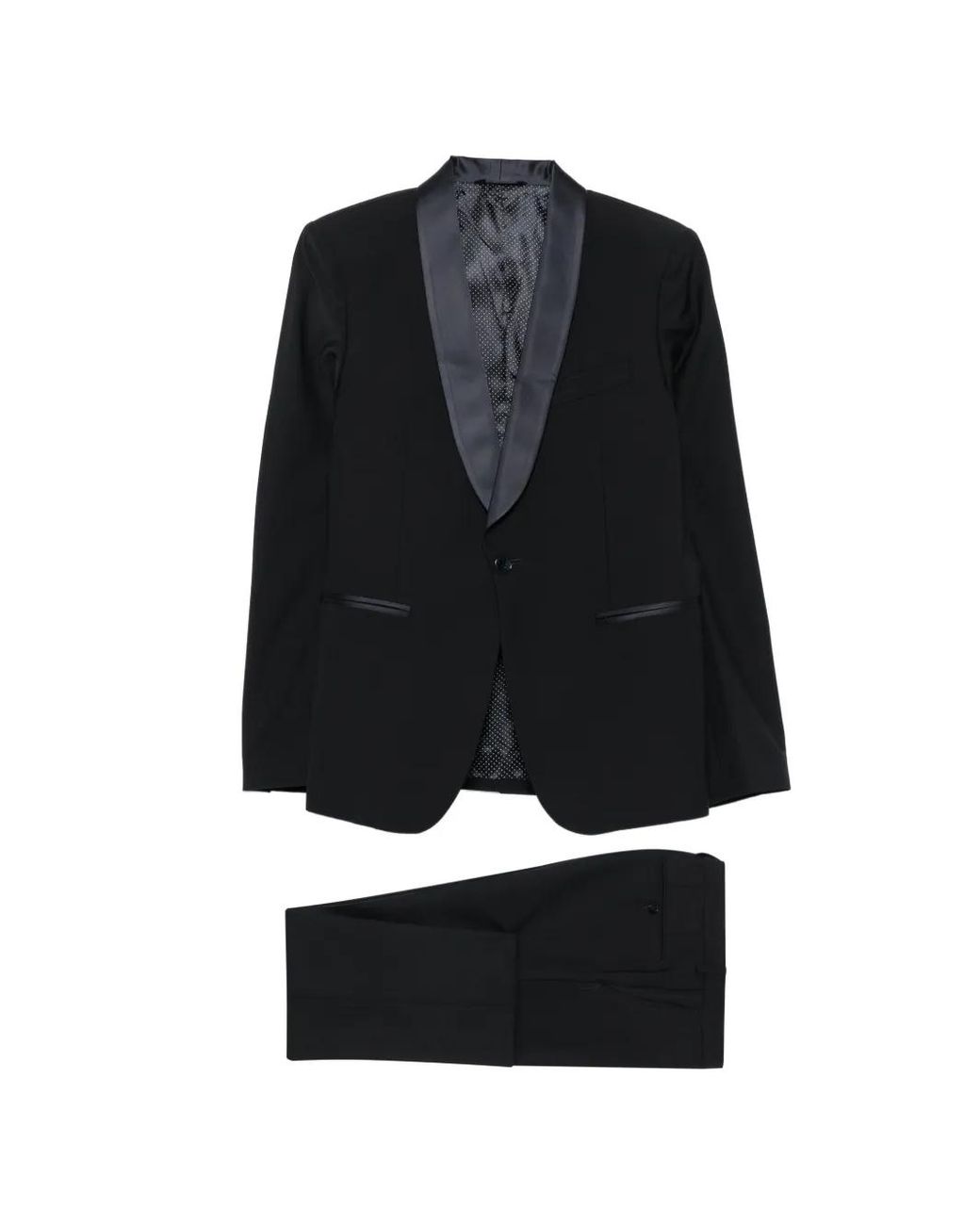 Brian Dales Black Costume À Veste À Col Châle for men