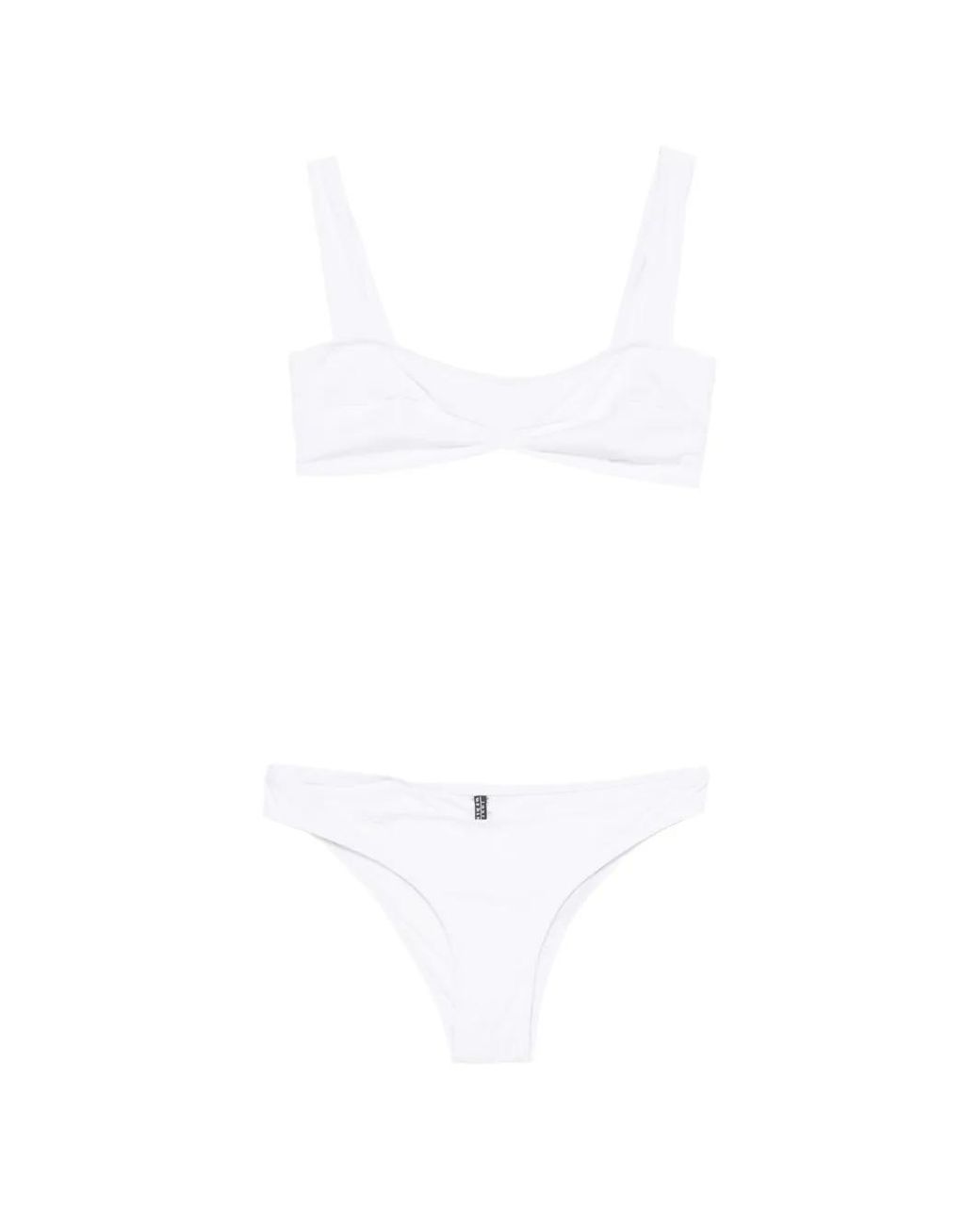 Laura Urbinati White Bikini À Détail Torsadé