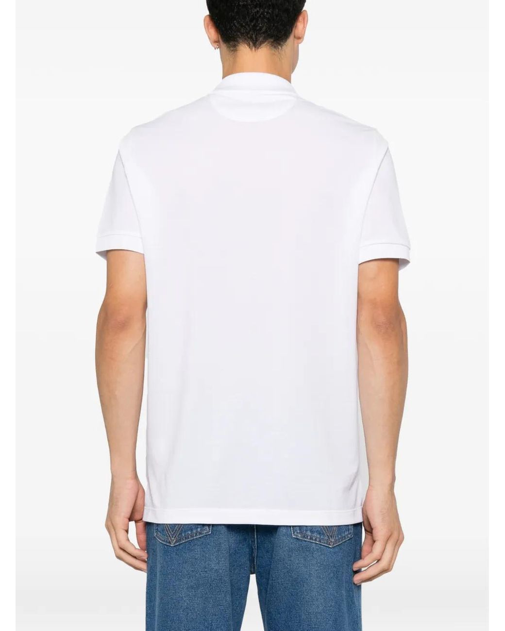 Fendi White Logo-Embroidered Polo Shirt for men