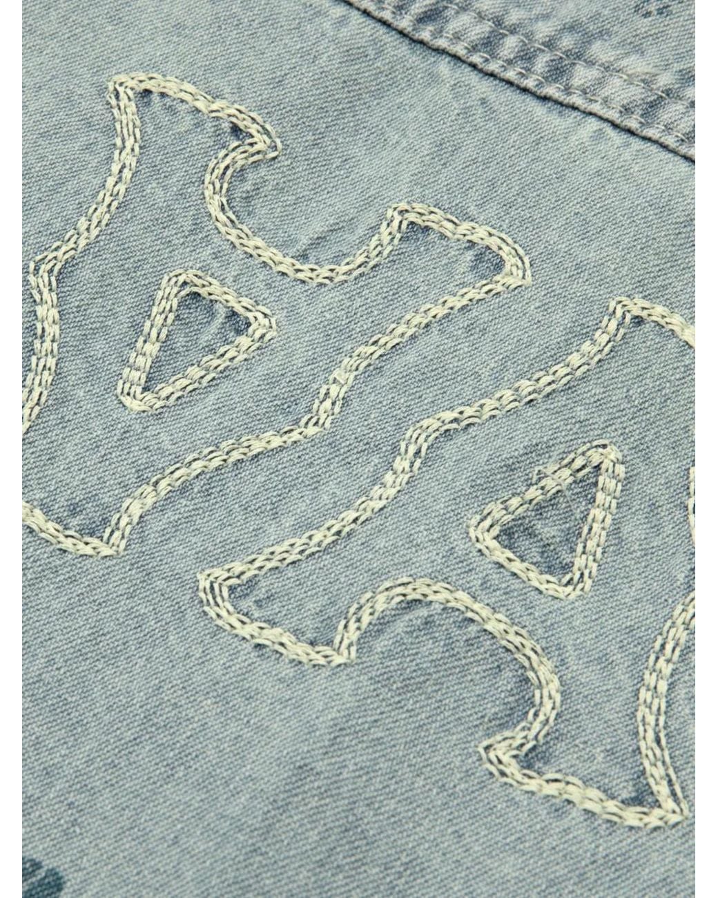 Aape By A Bathing Ape Blue Chemise À Broderies for men