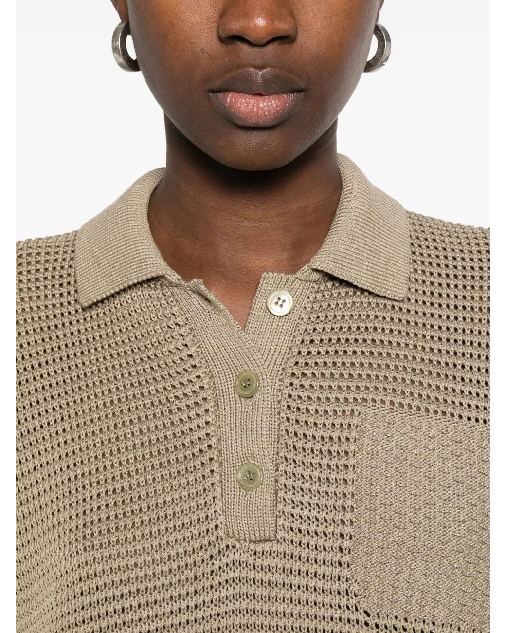 Peserico Natural Buttoned Polo Shirt