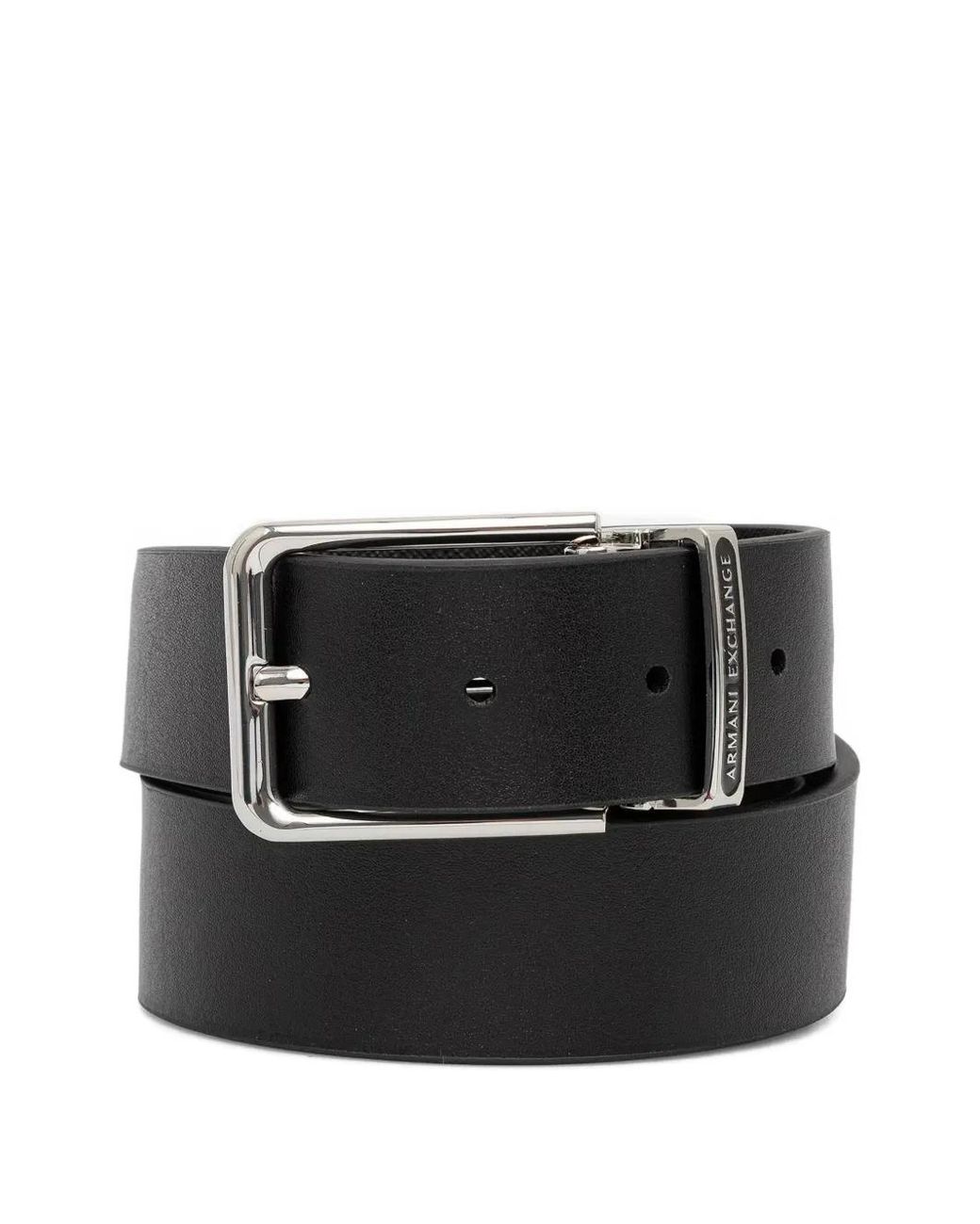 ARMANI EXCHANGE Black Logo-Detail Belt for men