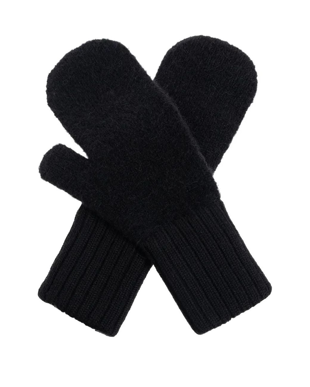 Canada Goose Black Ribbed-Cuff Alpaca-Wool Gloves
