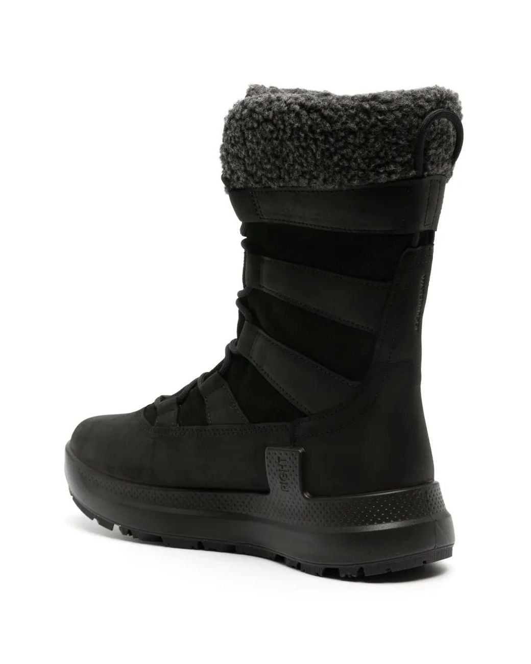 Ecco Black Solice Insulated Leather Boots