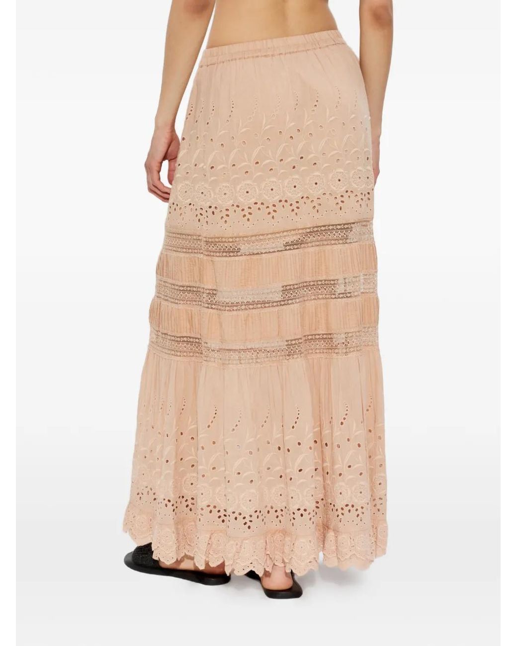 AllSaints Natural Camille Embroidered Maxi Skirt