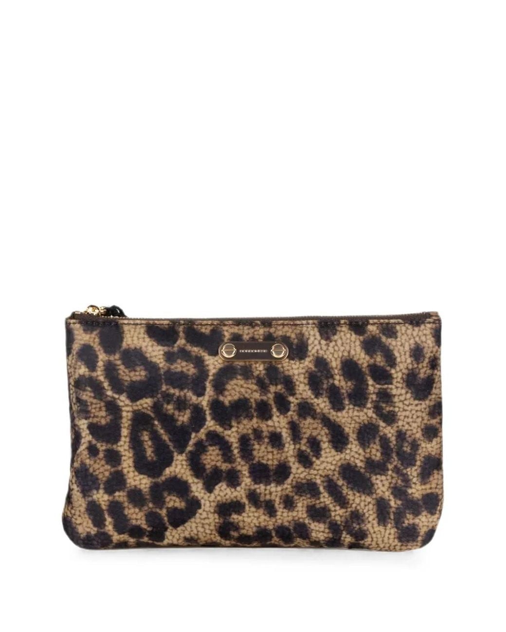 Borbonese Gray Leopard-Print Logo-Plaque Wallet