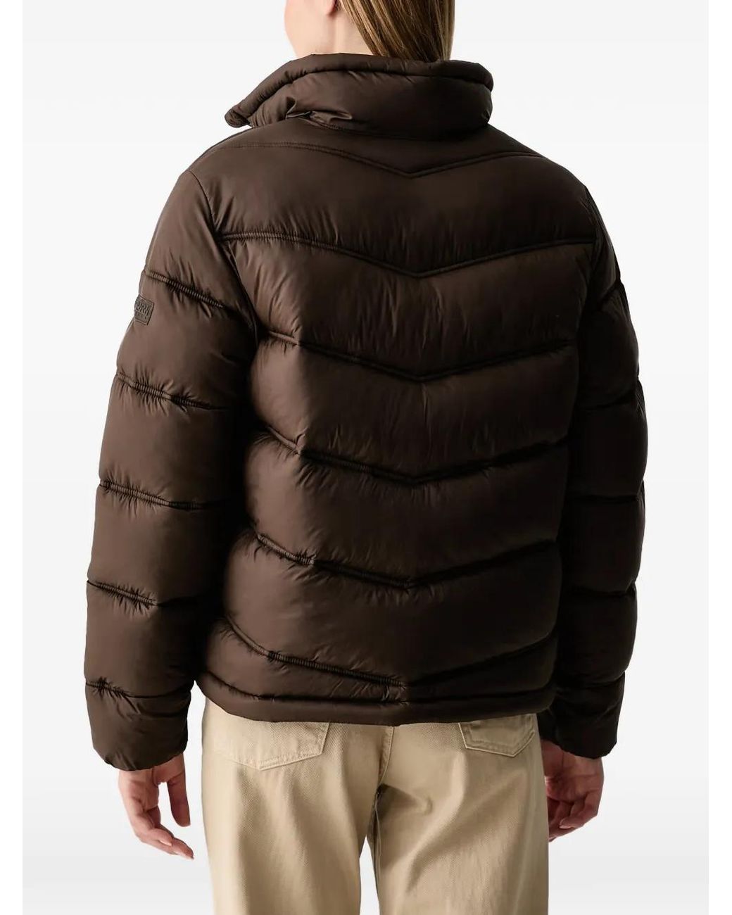 Napapijri Brown Ega High-Neck Puffer Jacket