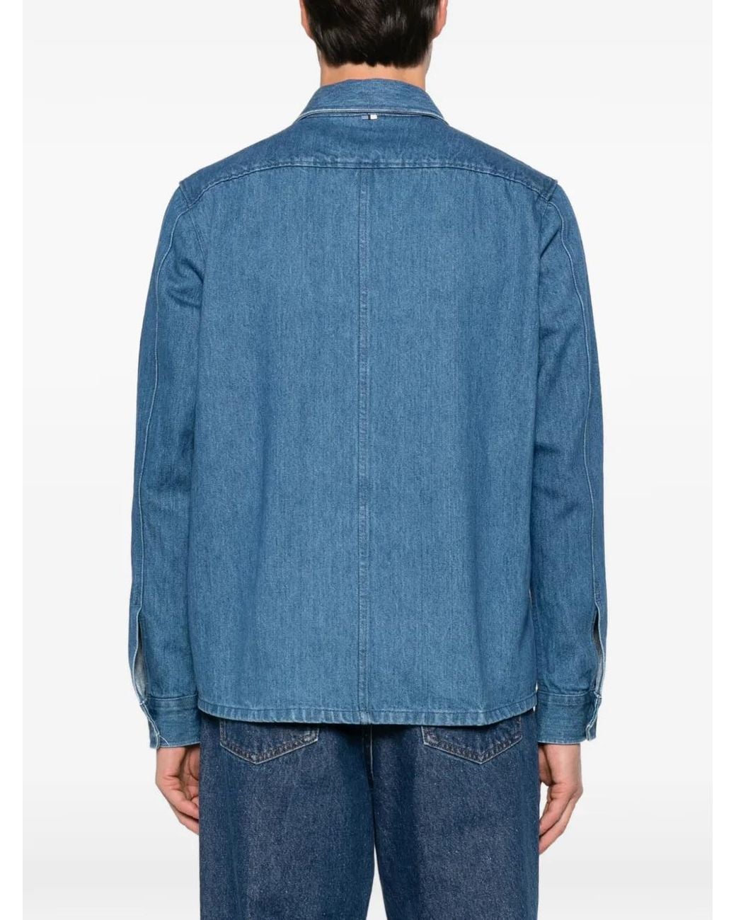 Olymp Blue Patch-Pocket Denim Shirt for men
