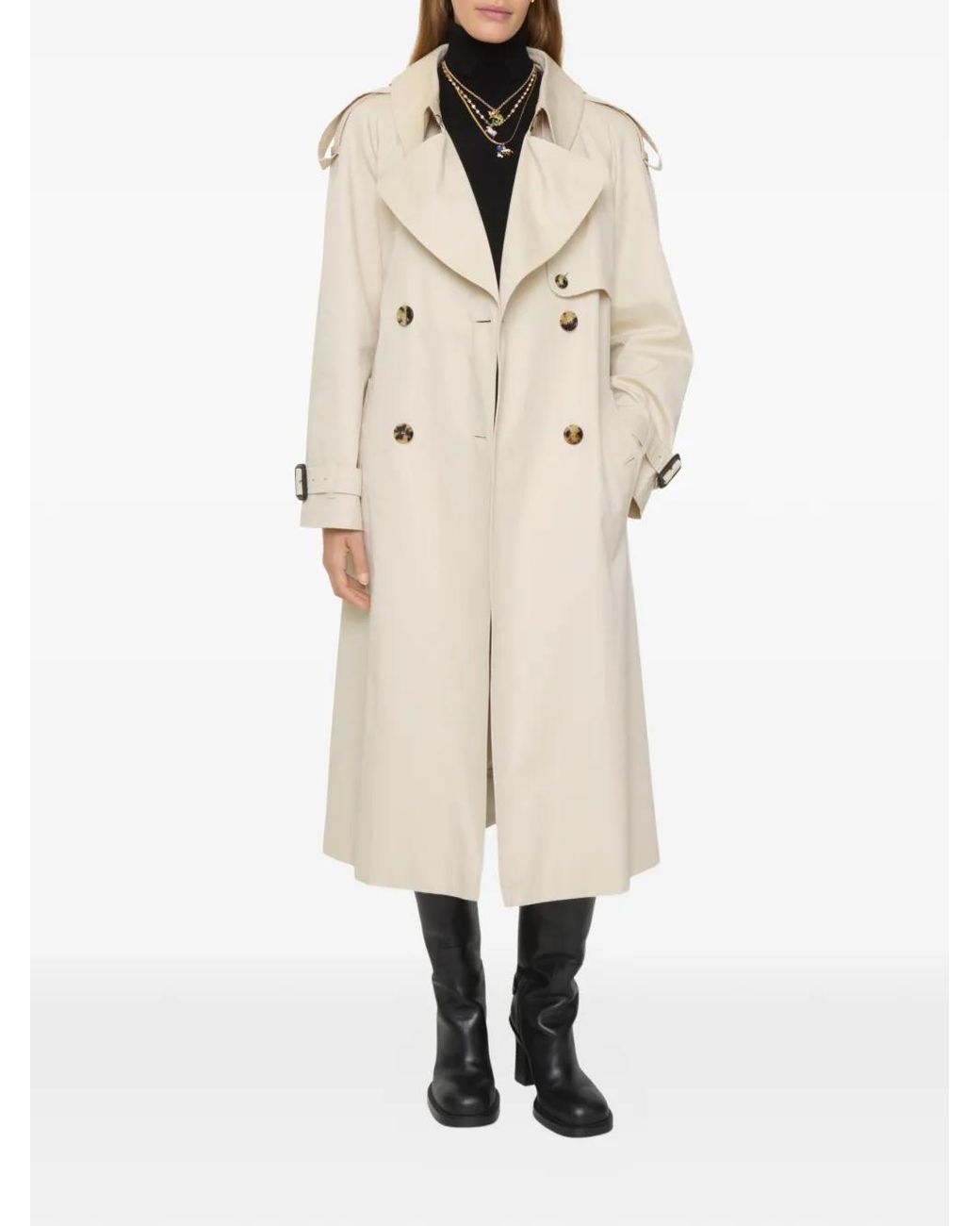 Burberry Natural Long Gabardine Fitzrovia Trench Coat