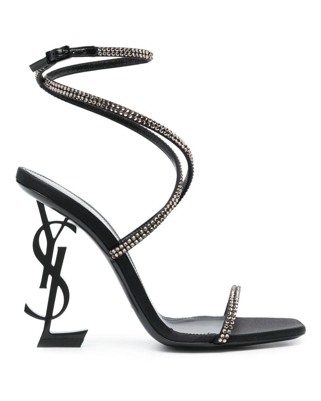 Saint Laurent Opyum 120Mm Ysl Heel Sandals in Black | Lyst