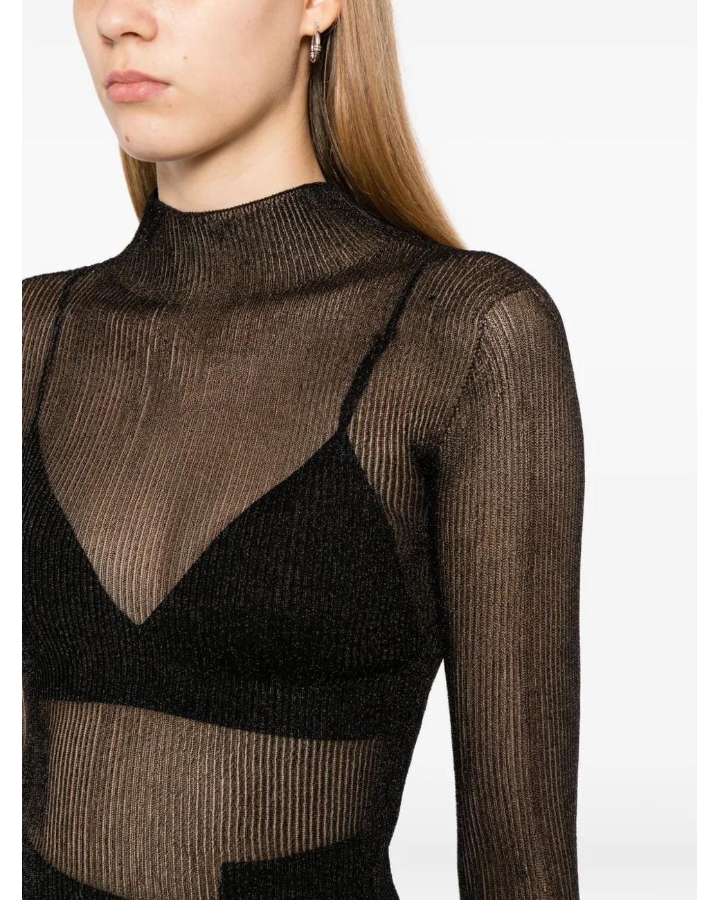 CFCL Gray High-Neck Long-Sleeve Top