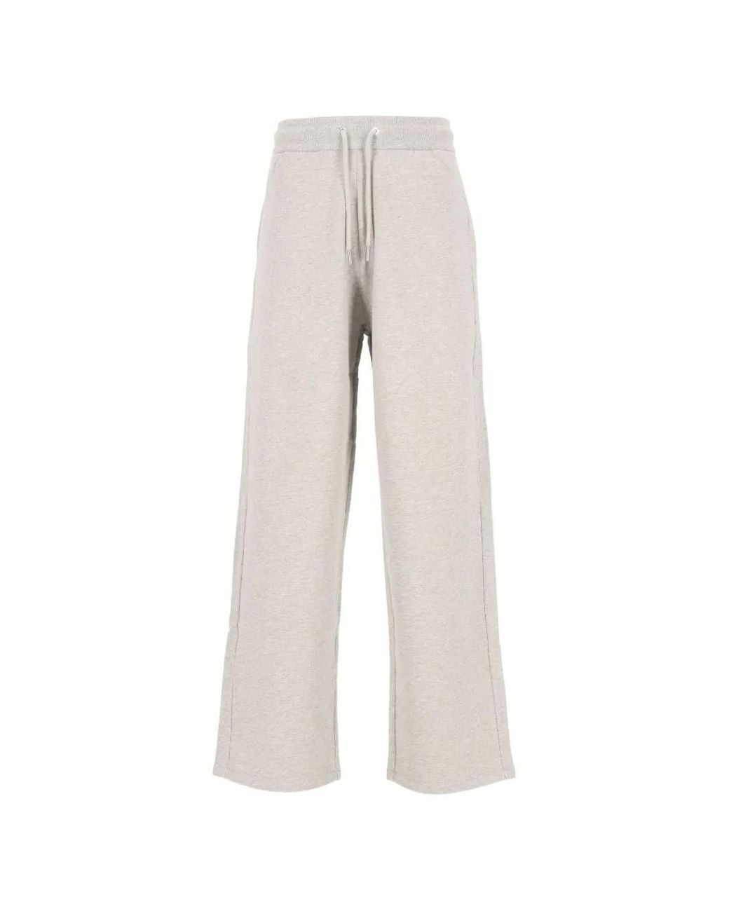 AMI White Cotton Track Pants With Ami De Coeur for men