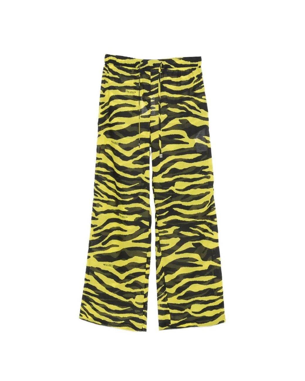 The Attico Green Zebra-Print Drawstring Pants
