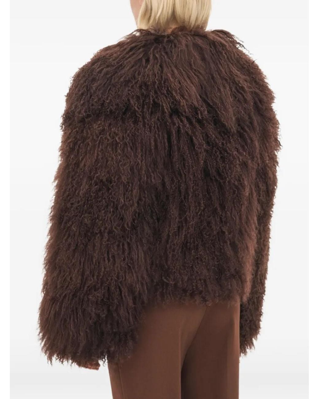 OW Collection Brown Thea Fur Jacket