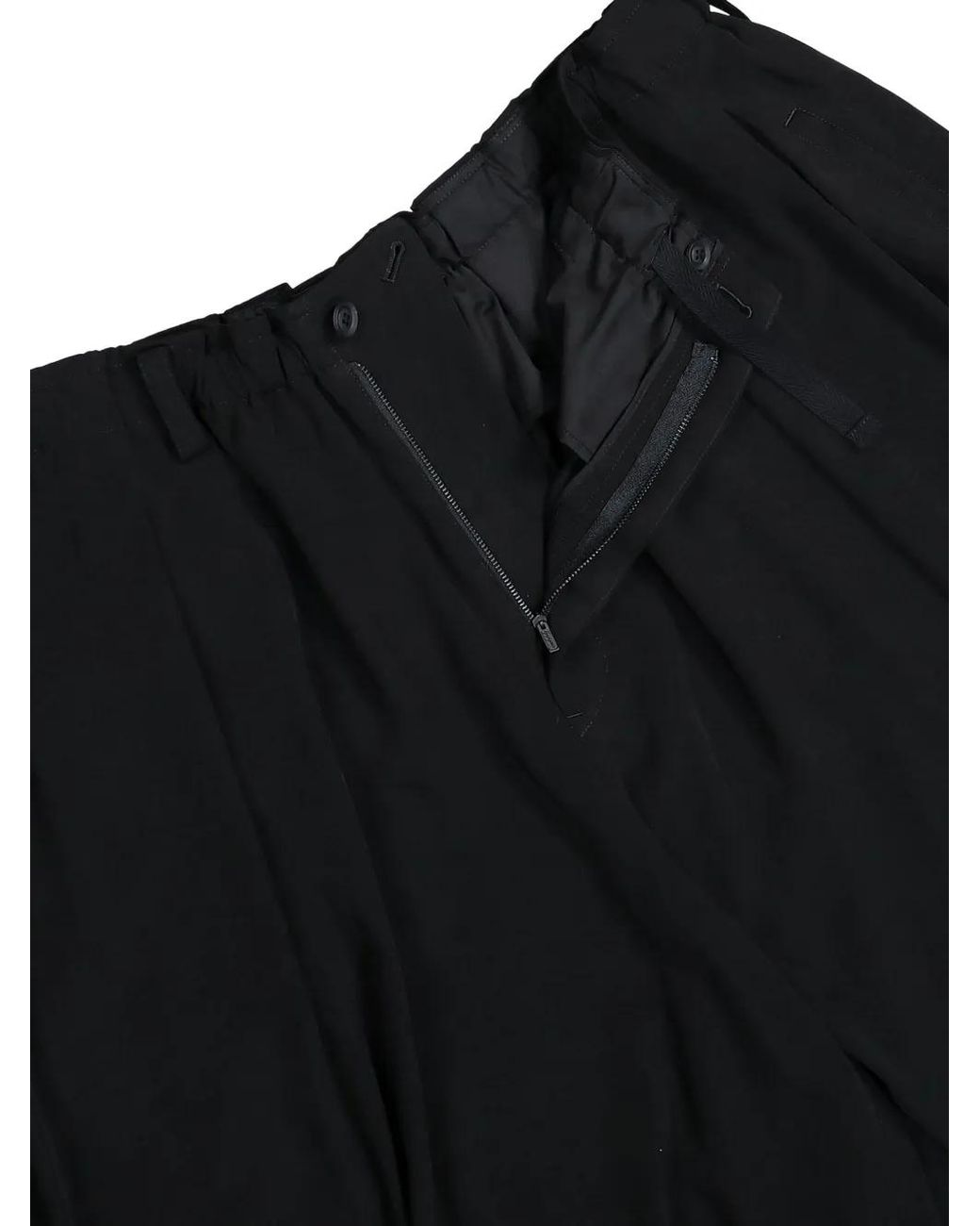 Yohji Yamamoto Black Pleated Tailored Shorts for men