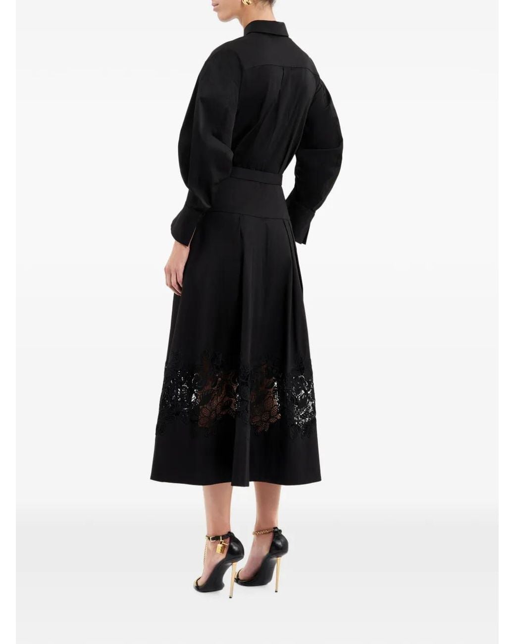 Rebecca Vallance Black Claribelle Long Sleeve Midi Dress