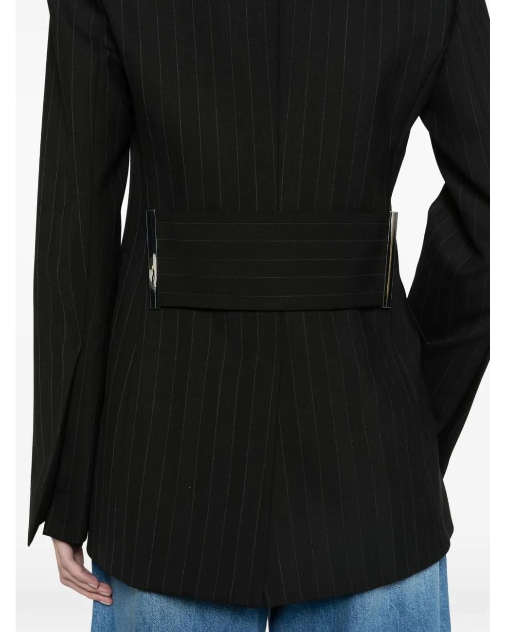 Sportmax Black Stretch Wool-Blend Blazer