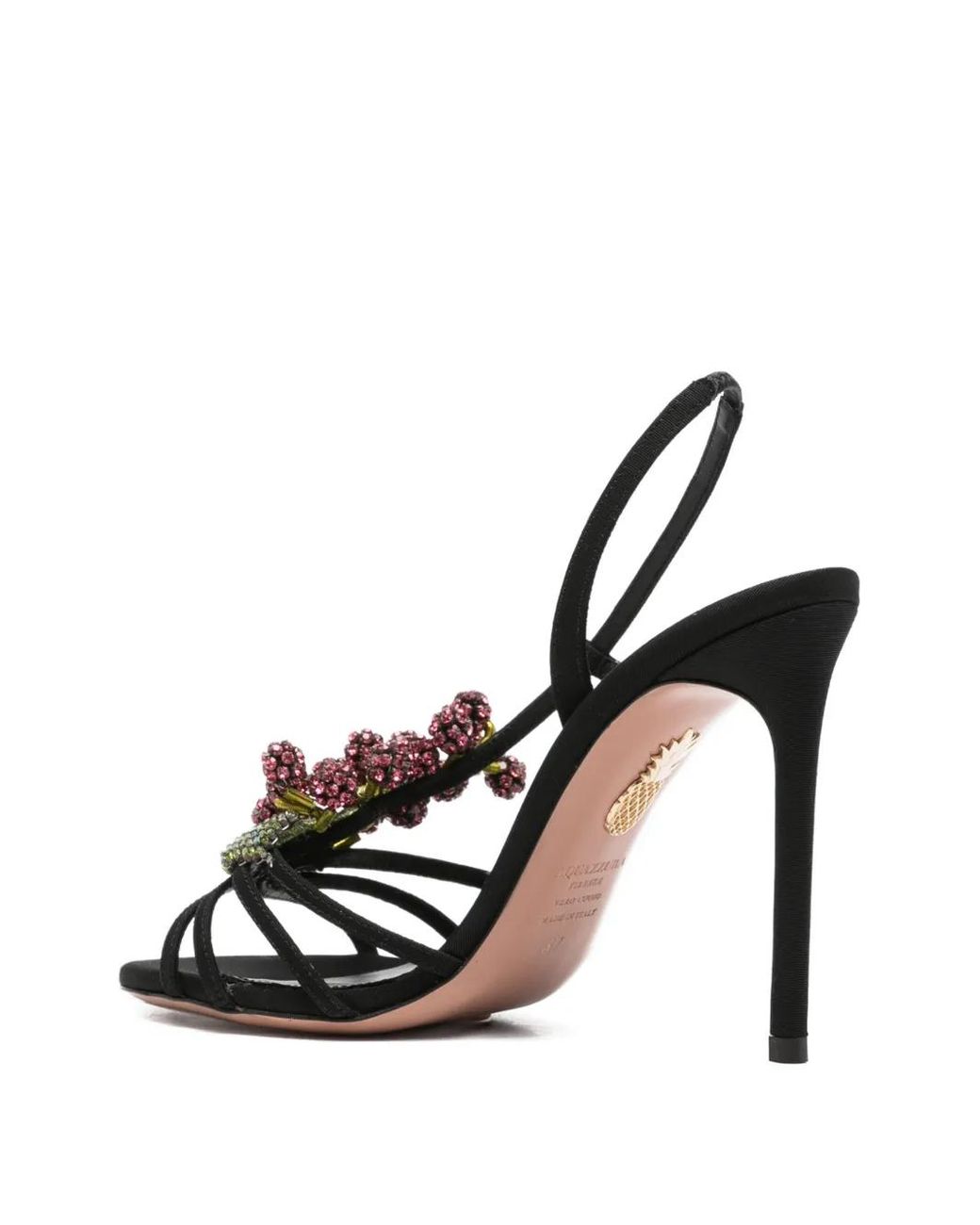 Aquazzura White Beaded Strap Heeled Sandals