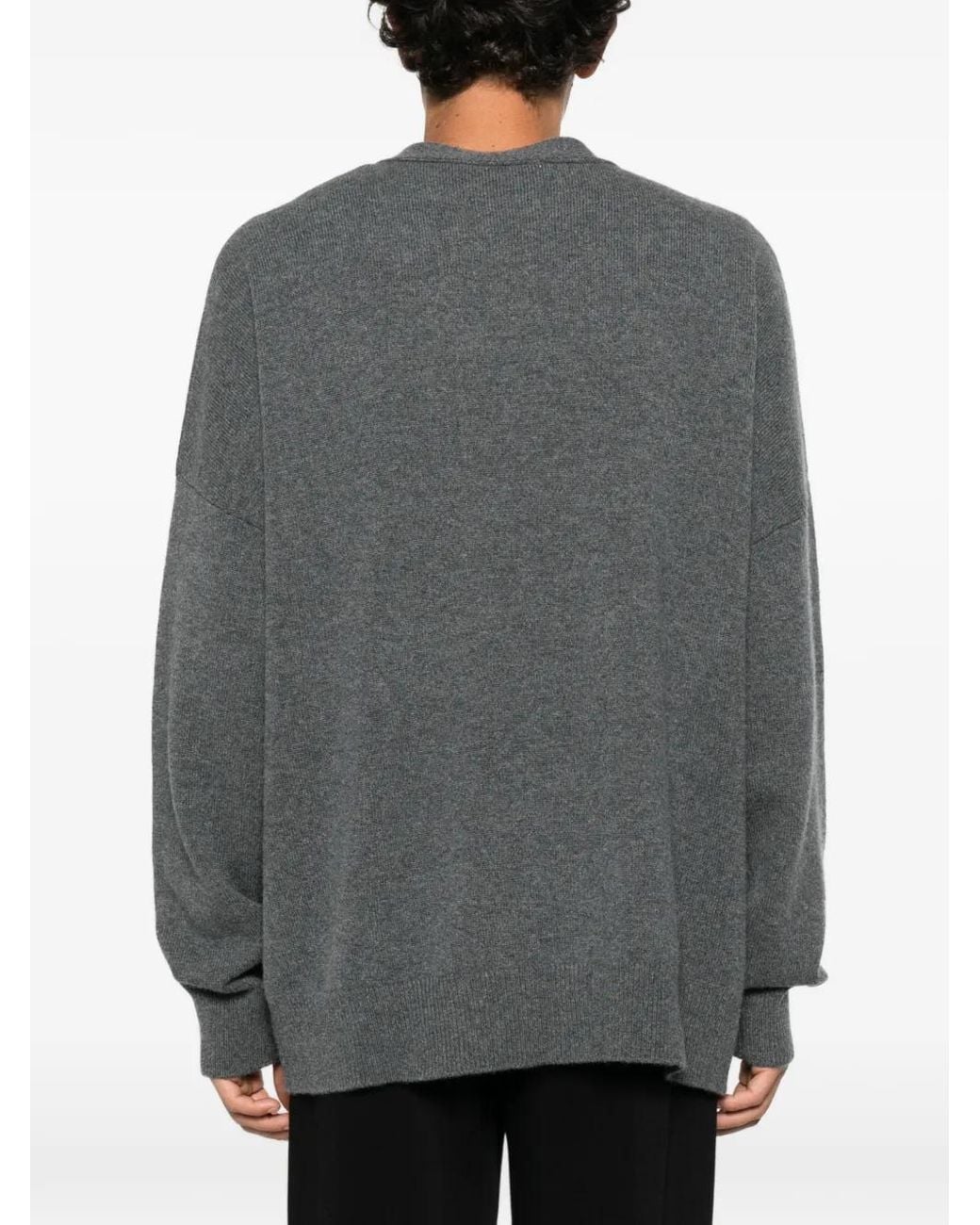 Extreme Cashmere Gray V-Neck Knitted Cardigan