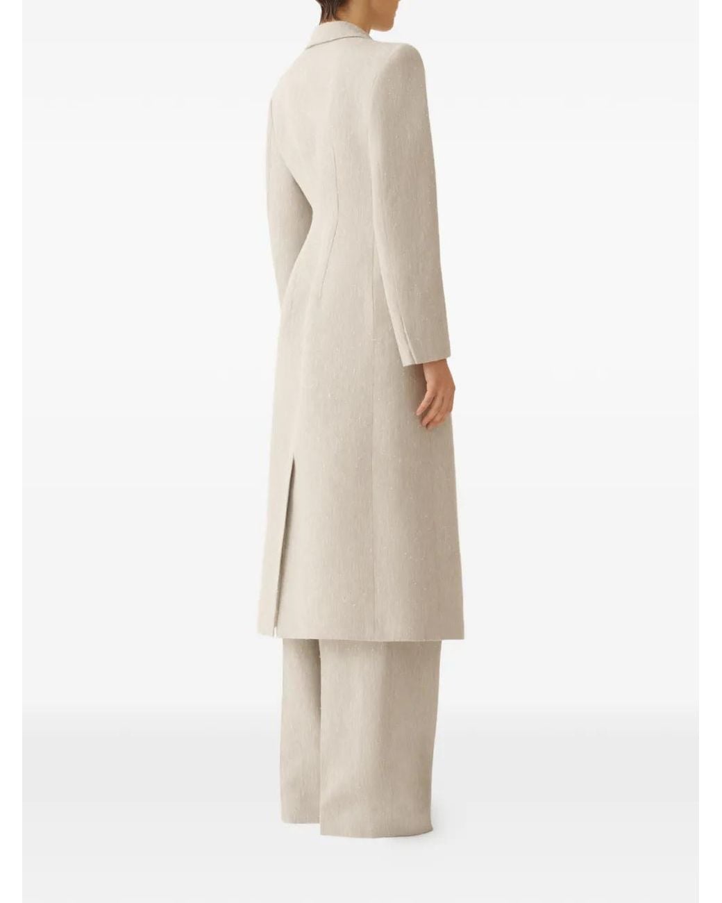 Fabiana Filippi Natural Double-Breasted Coat
