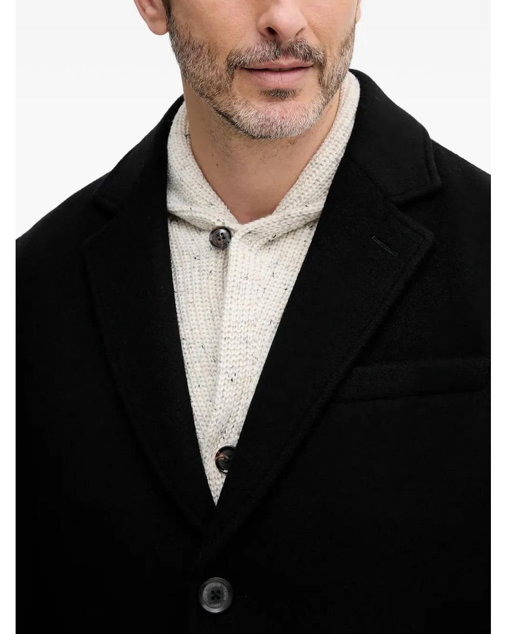 Liu Jo Black Single-Breasted Coat for men