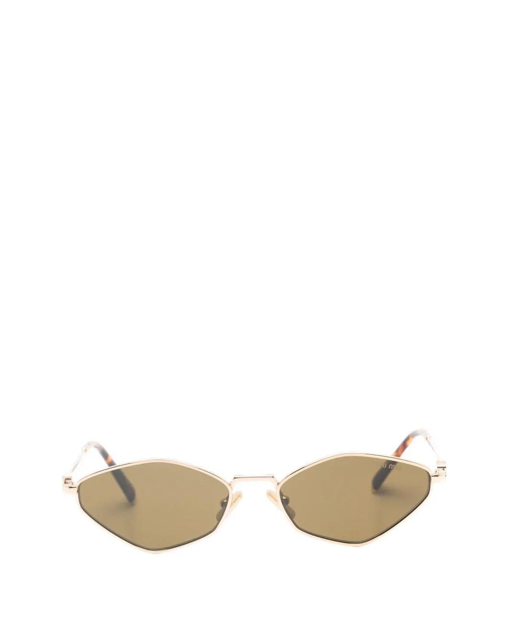 Miu Miu Metallic Geometric-Frame Sunglasses