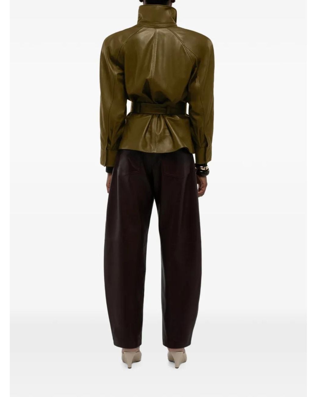 DUCIE Green Star Leather Jacket