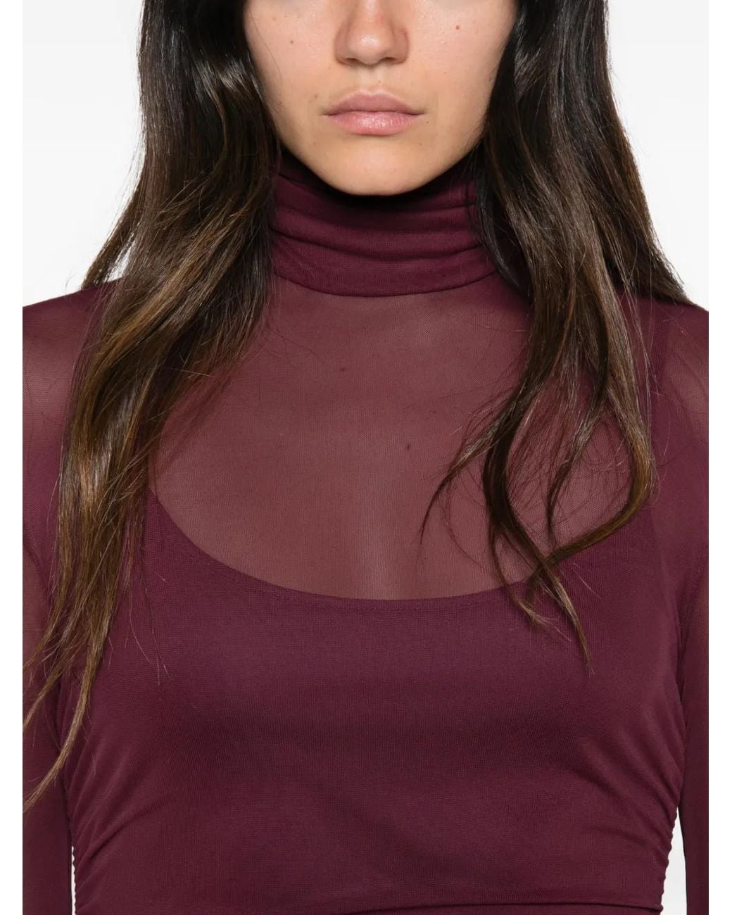 Aniye By Purple Sheer-Panelled Ruched Dress