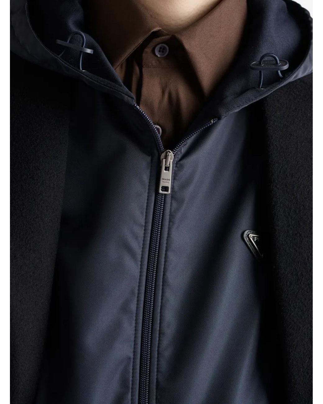 Prada Kapuzenjacke Mit Kordelzug in Blue für Herren