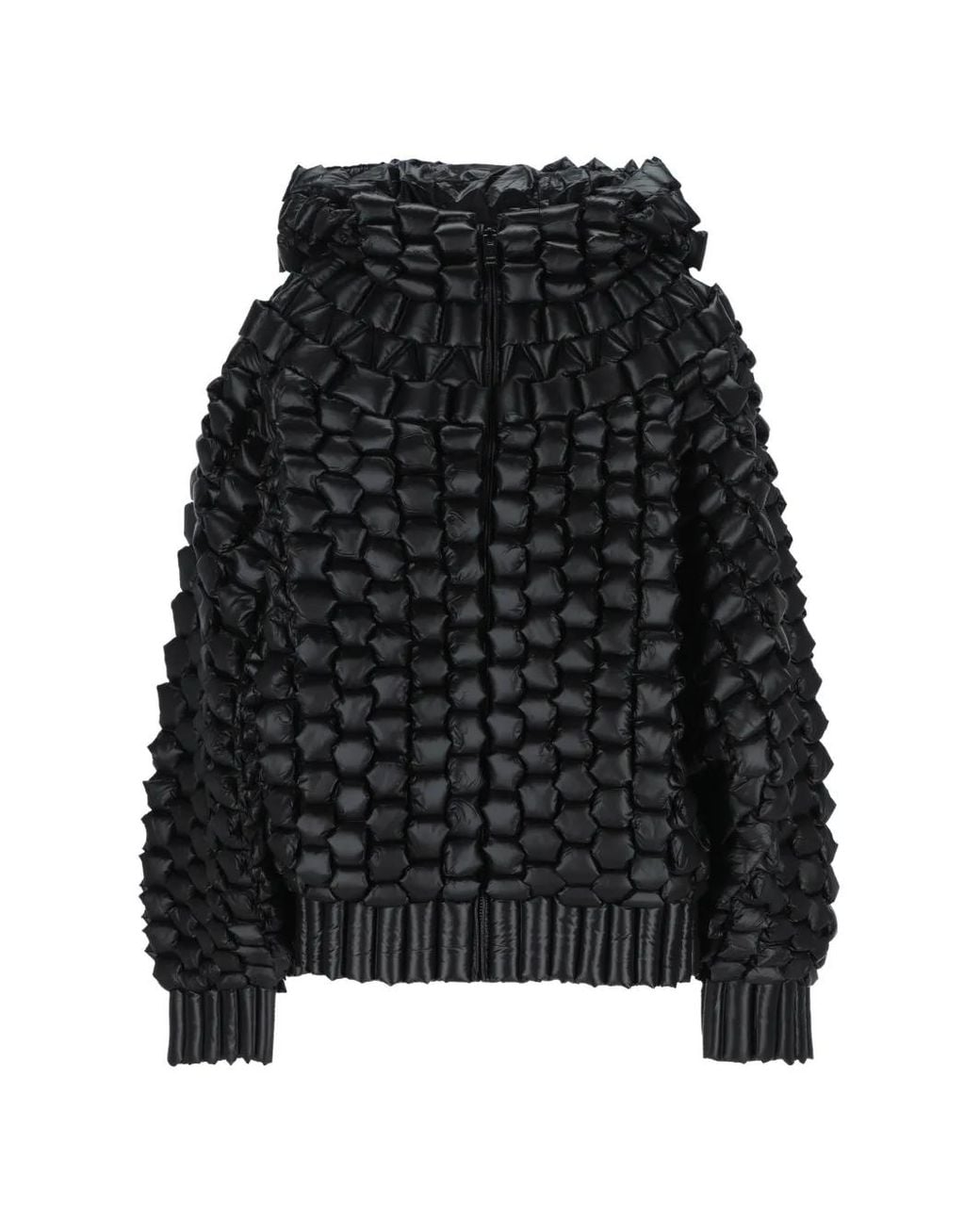 RAXXY Black Quilted Hooded Puffer Jacket