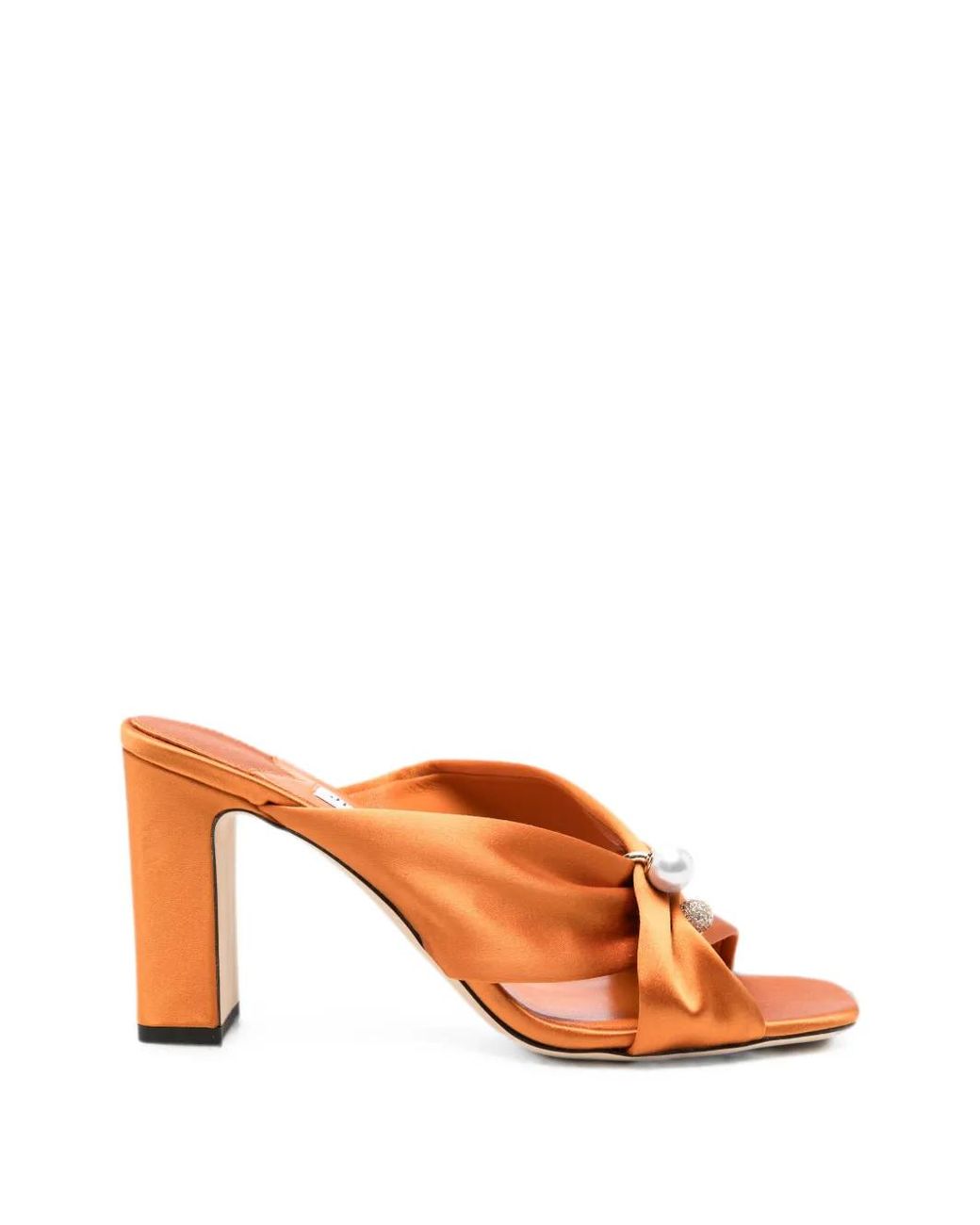 Jimmy Choo Orange Rafi Pearl-Embellished Sandals