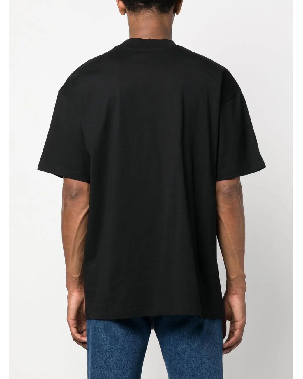 MSGM Black Logo-print T-shirt for men