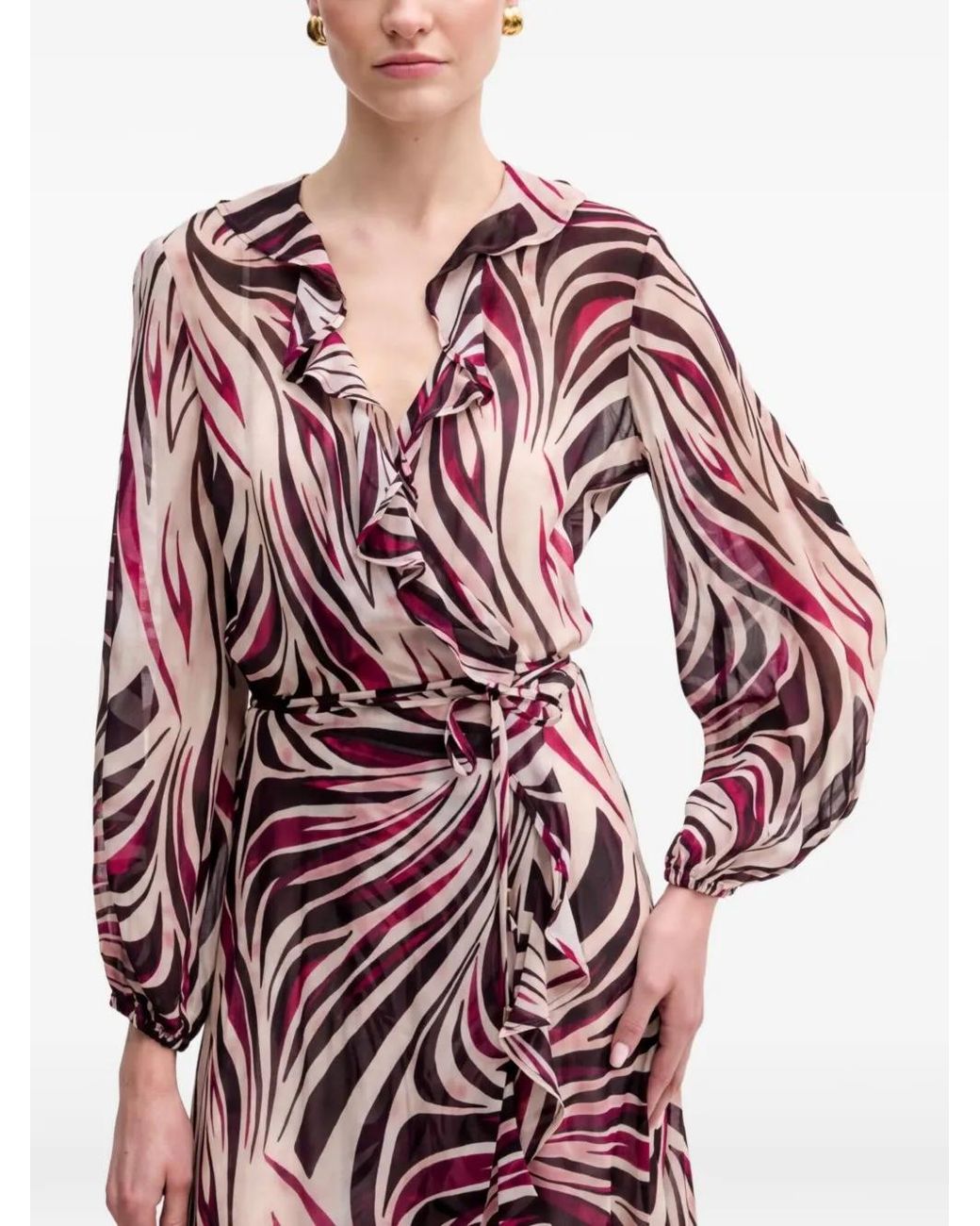 Twinset Red Ruffled Wrap Dress