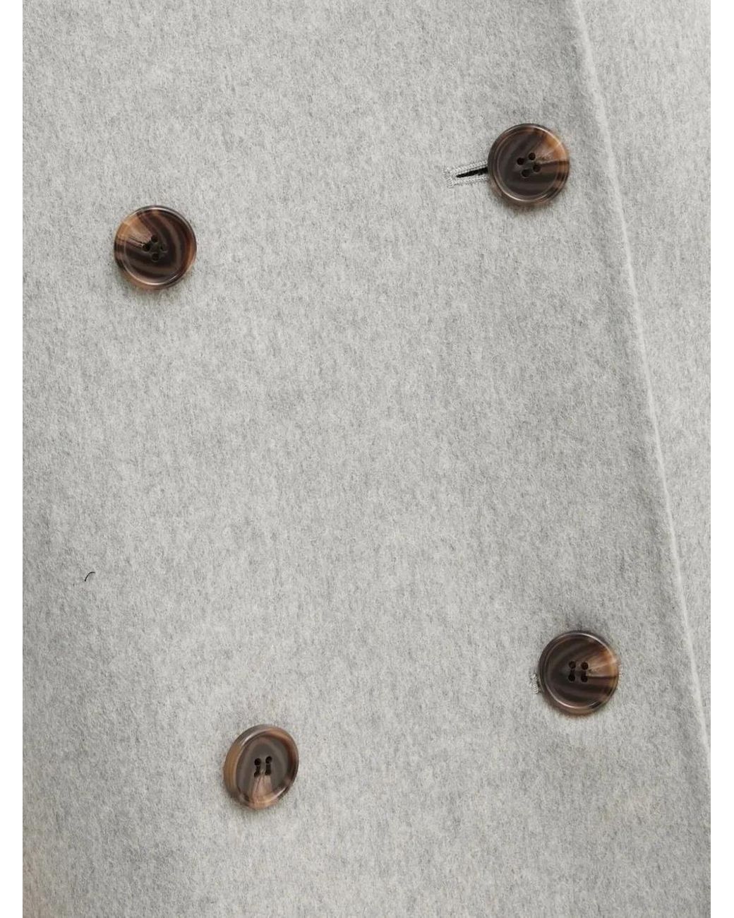 Theory Gray Wool-Cashmere Double-Breasted Coat