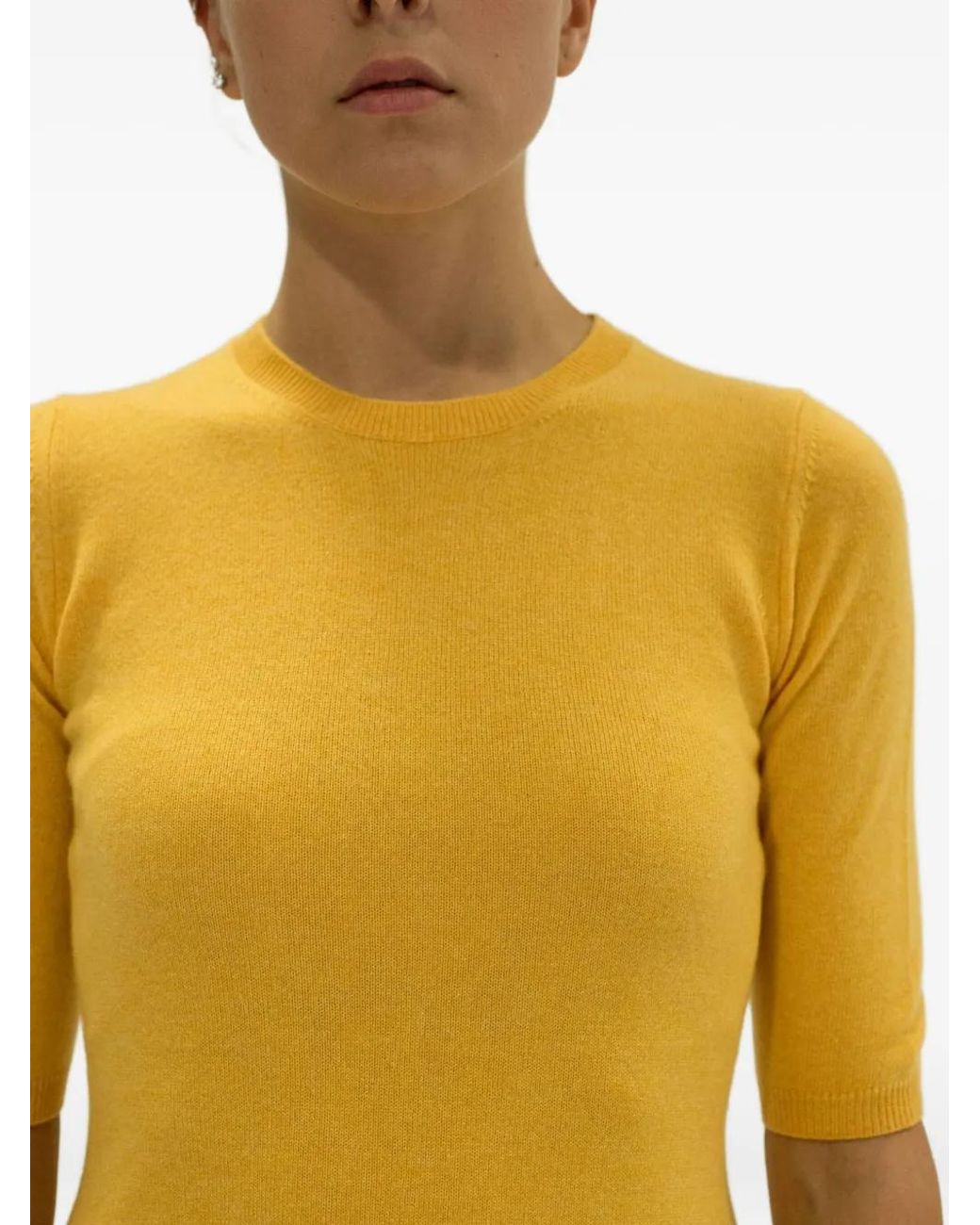 LA ROSE Yellow Crew-Neck Sweater