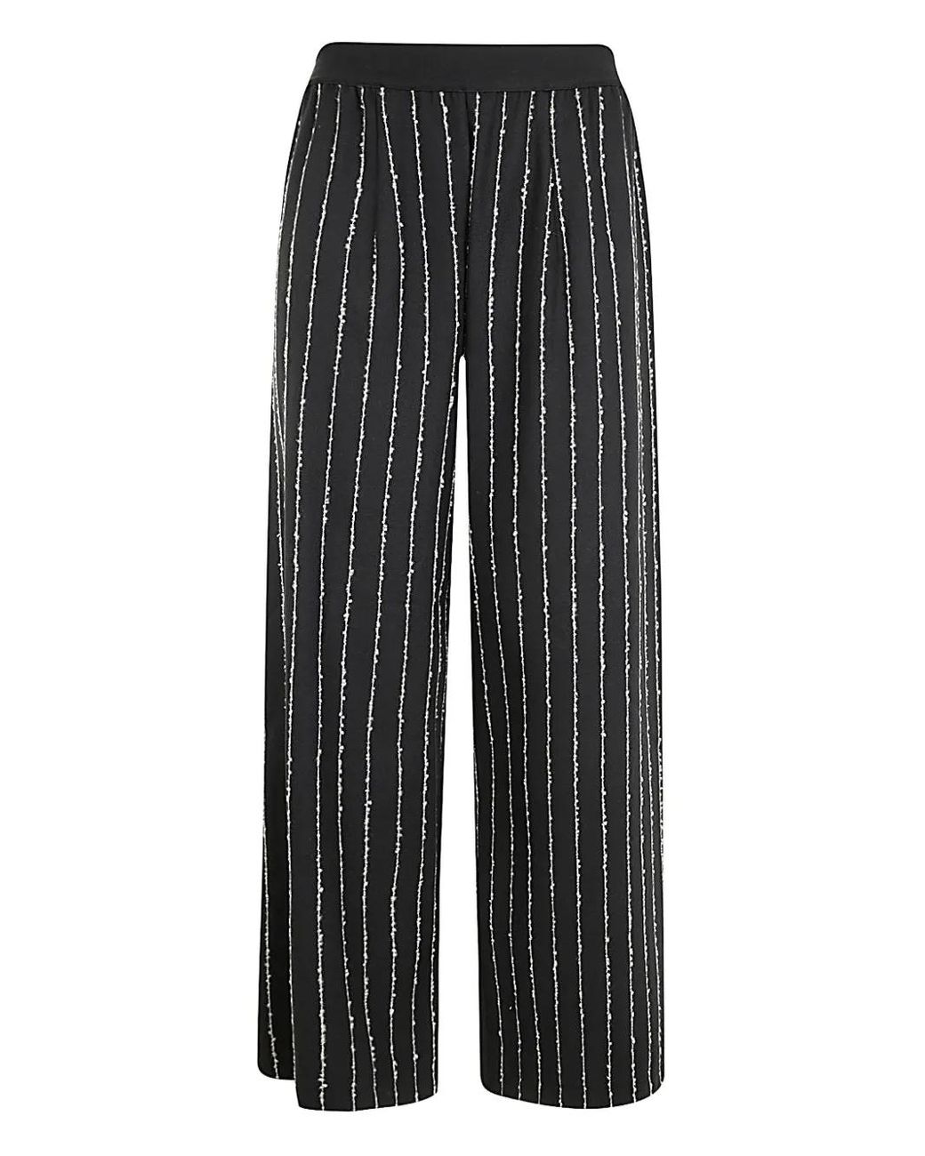 Maria Calderara Gray Striped Trousers