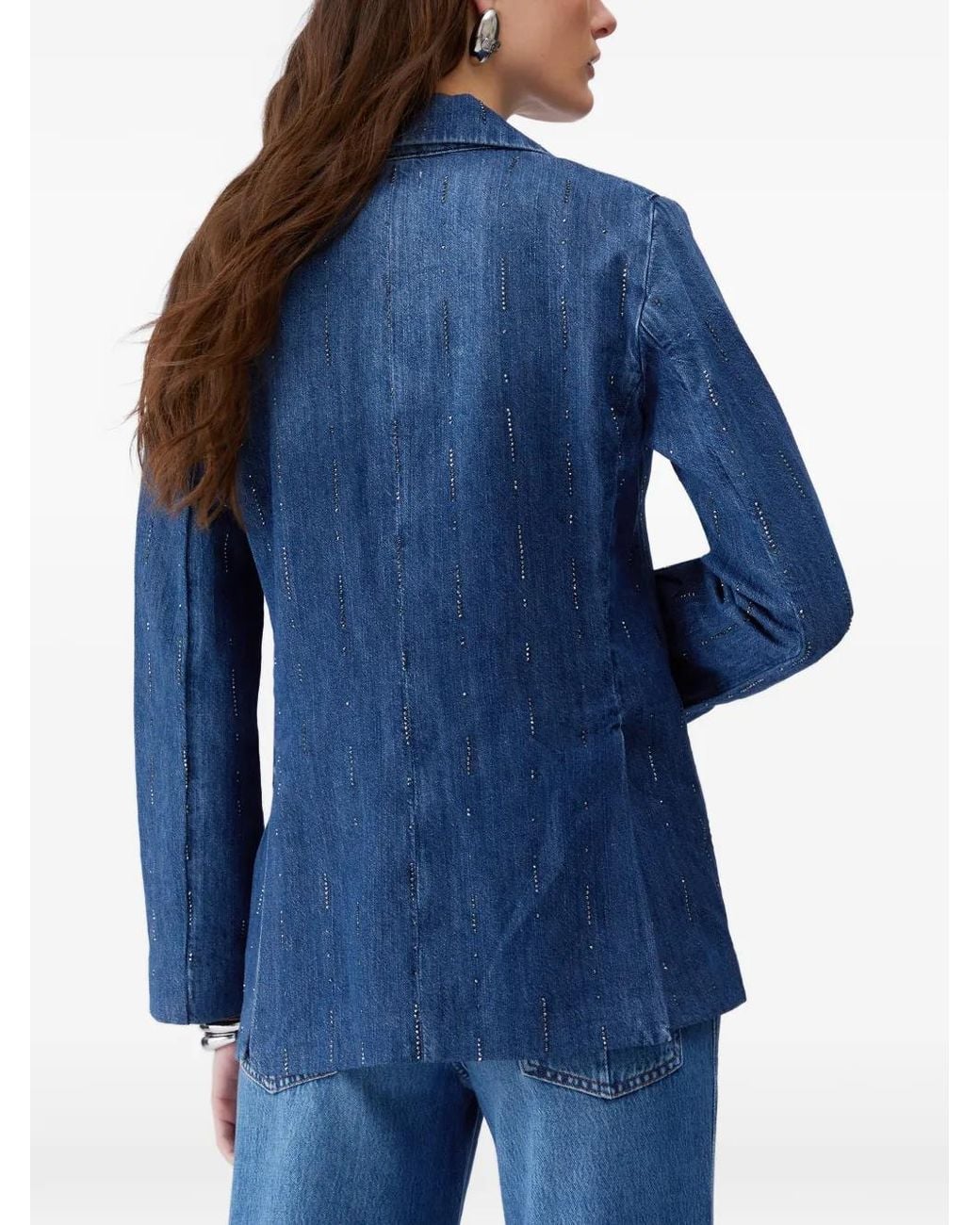 Liu Jo Blue V-Neck Button-Fastening Blazer