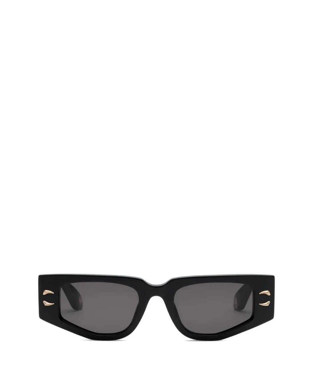 Roberto Cavalli Black Logo-Plaque Geometric-Frame Sunglasses