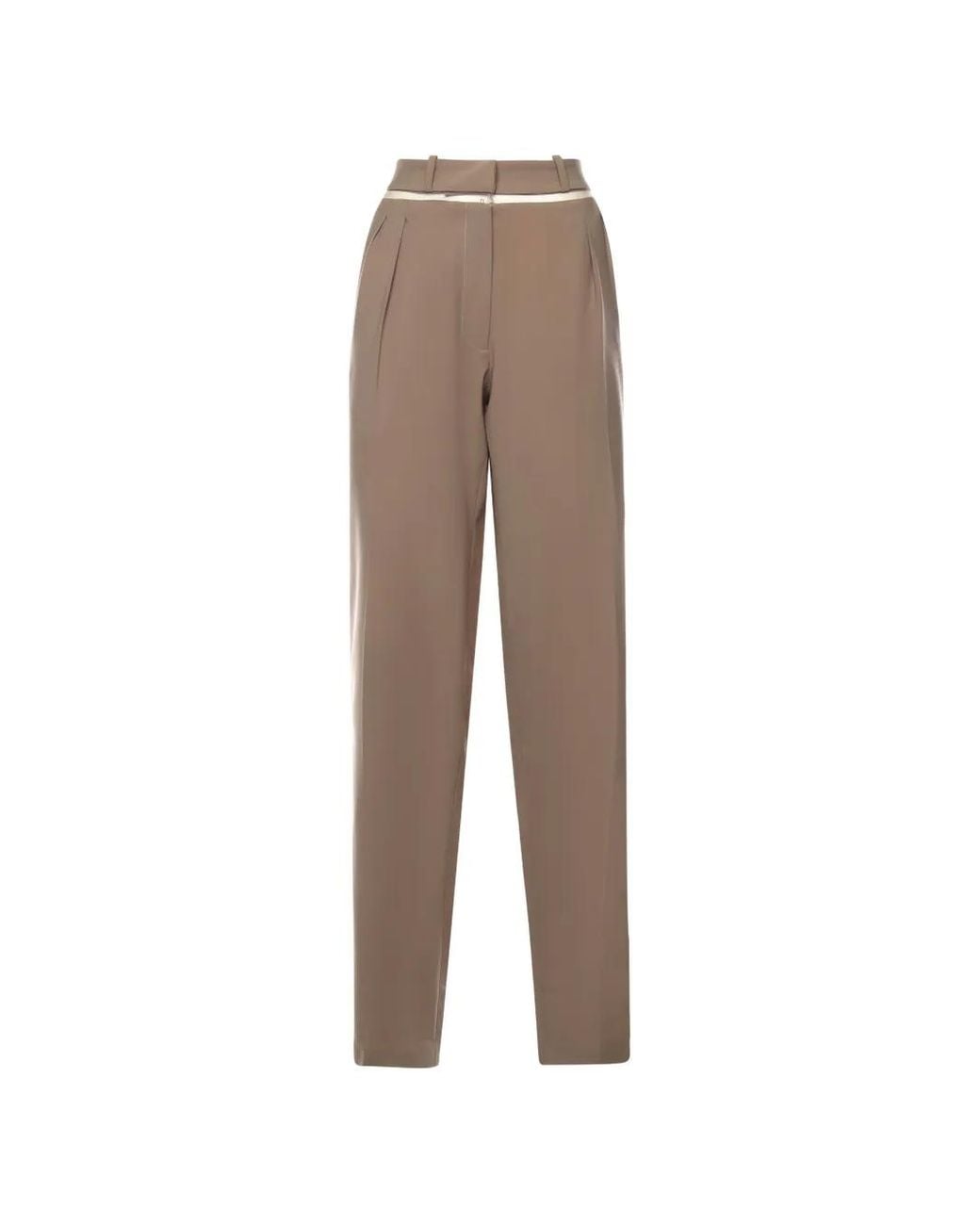 Nensi Dojaka Natural Pantaloni Tonal Belt Tailored Trousers