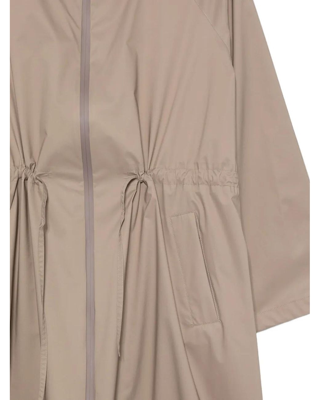 Herno White Drawstring-Waist Hooded Coat