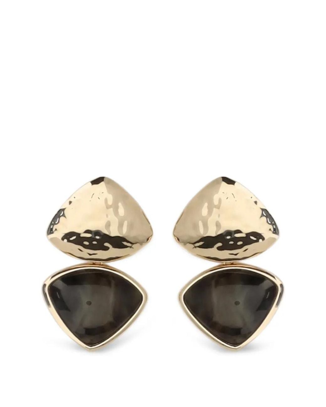 Self-Portrait Metallic Mottled Enamel-Detail Earrings