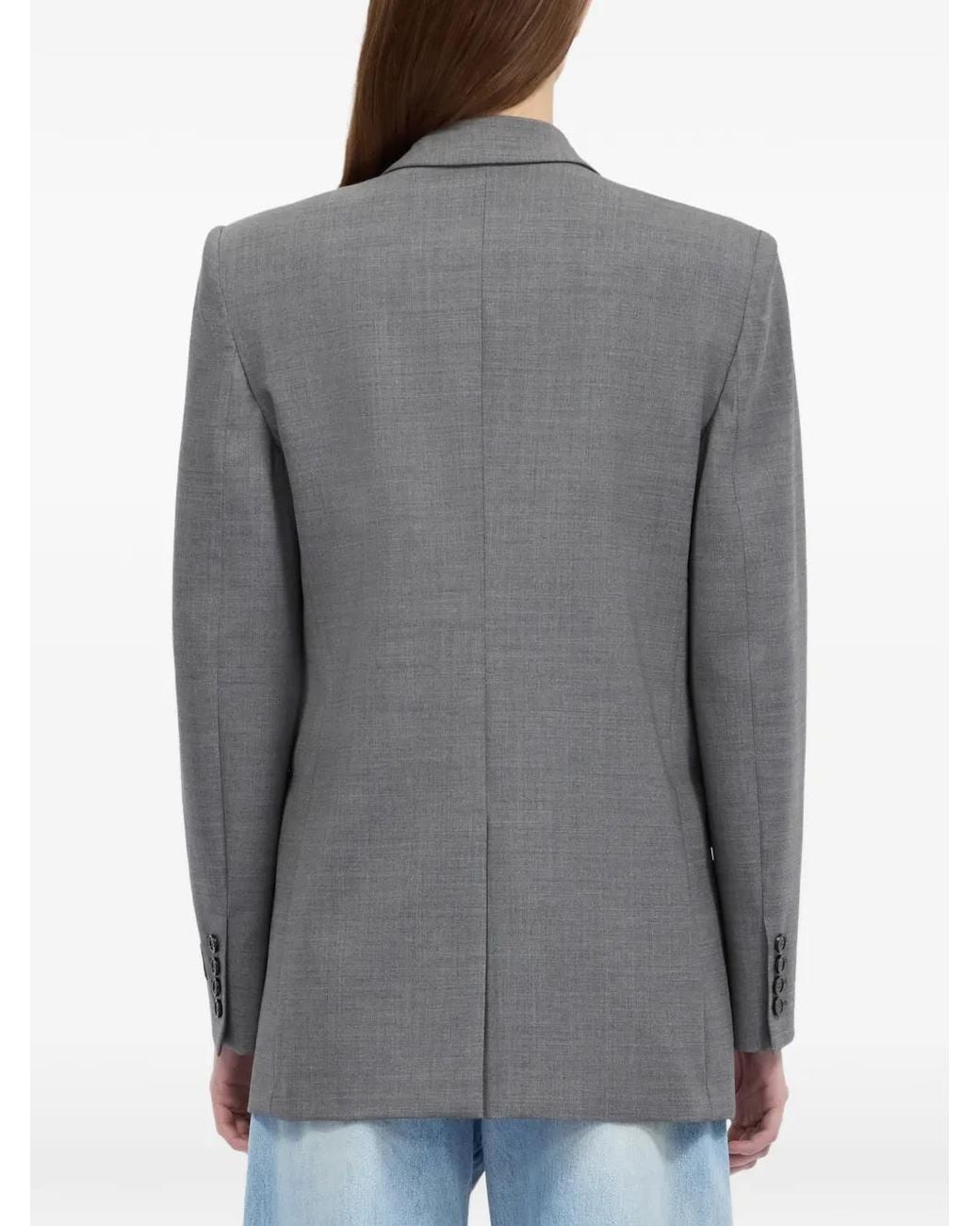 MSGM Gray Double-Breasted Blazer