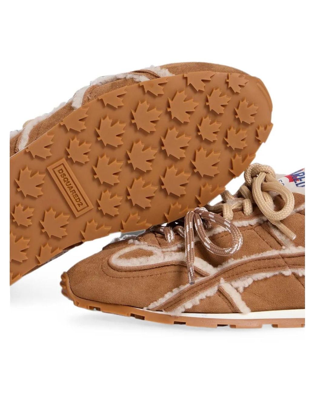 DSquared² Brown Dc-642 Shearling-Trimmed Sneakers