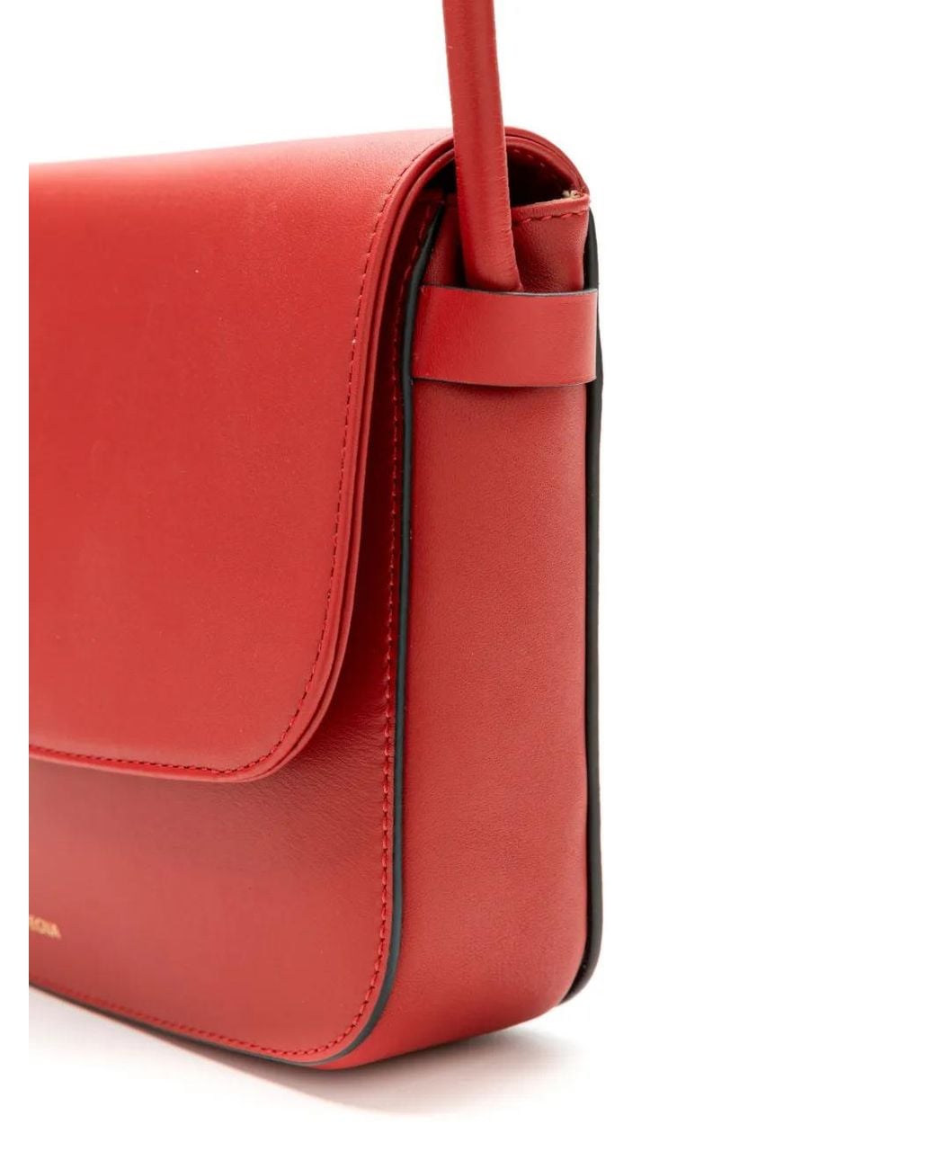 La Portegna Red Lucia Knotted Leather Shoulder Bag